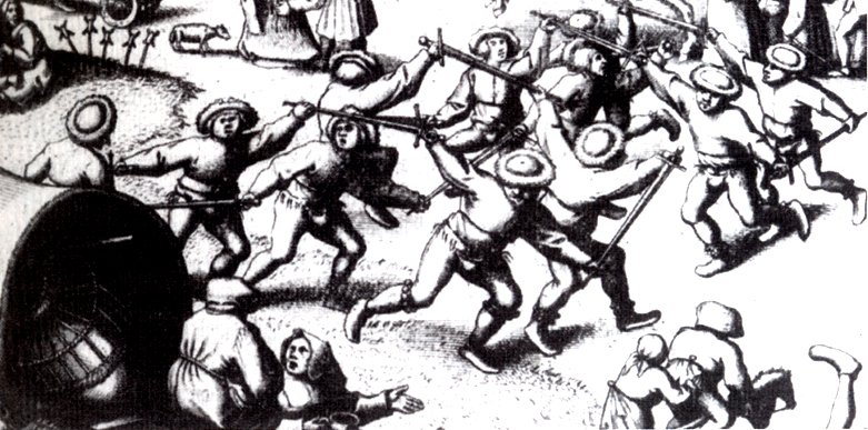 Festa patronale di San Giorgio, particolare della danza delle spade, Peter Bruegel, 1559.