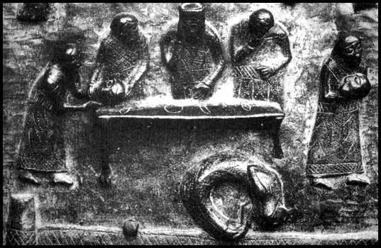 Danza acrobatica di Erodiade. Portale in bronzo (particolare), XII secolo, Basilica di San Zeno, Verona. 